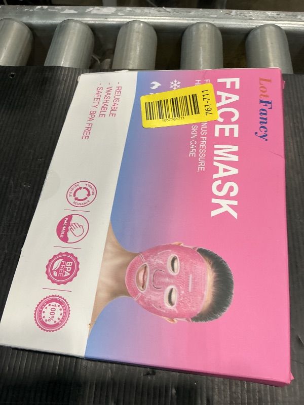Photo 1 of *USED*
LotFancy Ice Face Mask, Gel Beads Ice Pack, Hot Cold Therapy for Full Face, Reduce Migraines, Headache, Stress, Puffy Eyes, Dark Circles, Adjustable Strap, Soft Fabric Backing, Reusable, Pink