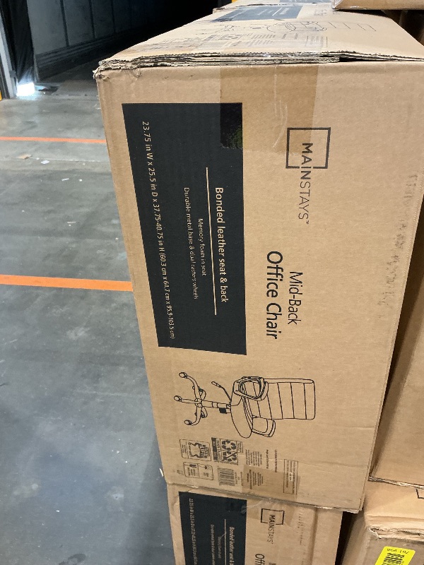 Photo 1 of *UNTESTED*
Office Chair Adjustable Desk Chair Mid Back Executive Comfortable Bonded Leather Ergonomic Back Support Home Computer Chair with Padded Flip-up Armrest Swivel Wheels (Gray)