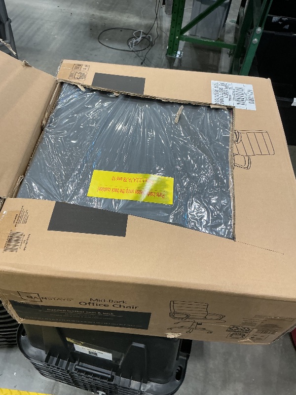 Photo 1 of *UNTESTED*
Office Chair Adjustable Desk Chair Mid Back Executive Comfortable Bonded Leather Ergonomic Back Support Home Computer Chair with Padded Flip-up Armrest Swivel Wheels (Gray)