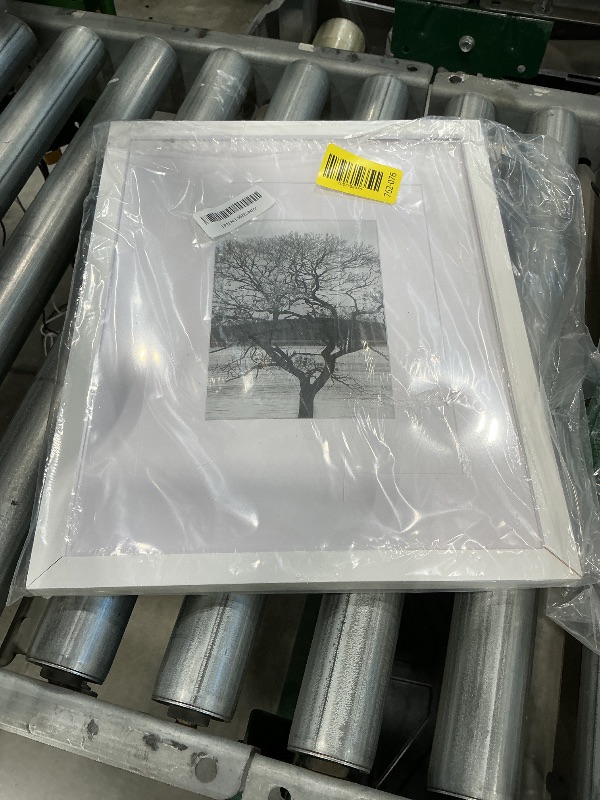 Photo 1 of ***MINOR DAMAGE*** Egofine 11x14 Picture Frame White - Photo Frame Made of Solid Wood Covered by Plexiglass for Table Top Display Pictures 5x7/8x10 with Mat or 11x14 Without Mat