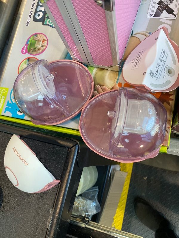 Photo 1 of ***VERY USED*** Momcozy Breast Pump Hands Free Mobile Style | M6, Wearable Breastfeeding Pump Ideal Rhythm for More Milk, DoubleFit Flange More Fit & Discreet with 3 Modes & 9 Levels, 24mm - 2 Pack Cozy Red
