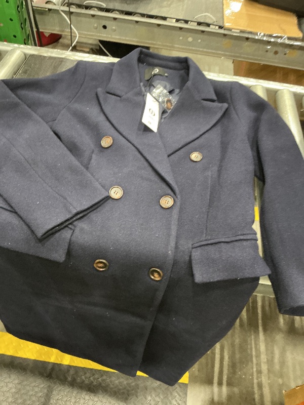 View 1 of  Long Double Breasted Coats Lapel Collar Pea Coat Winter Slim Fit Jackets Trench Coat Outwear