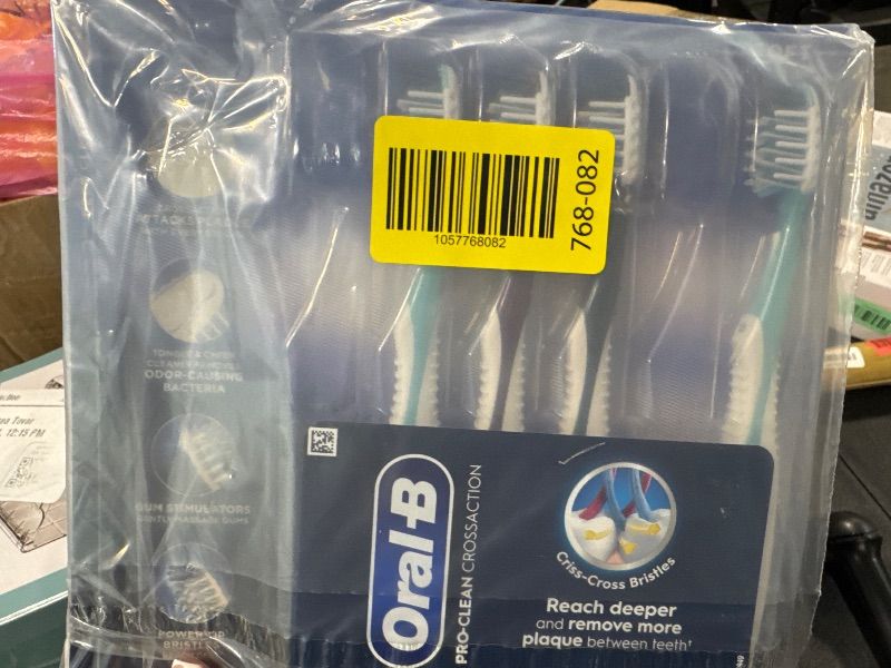 Photo 1 of ***missing 2*** Oral-B Pro Clean Cross Action Toothbrushes, Deep Plaque Removal, 6 Count