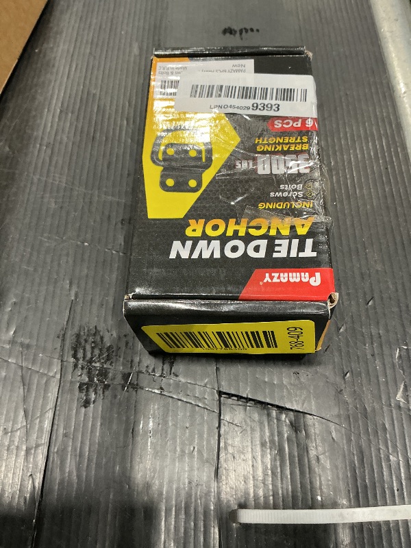 Photo 1 of ****MISSING PARTS, CHECK THE ACTUAL IMAGE*** PAMAZY 6PCS Heavy Duty Steel D Rings Tie Down Anchors, Ultra Durable 3500 Pound Breaking Strength Surface Mount Hooks Securing Cargo for Trailer, Truck Bed, with Screws & Bolts