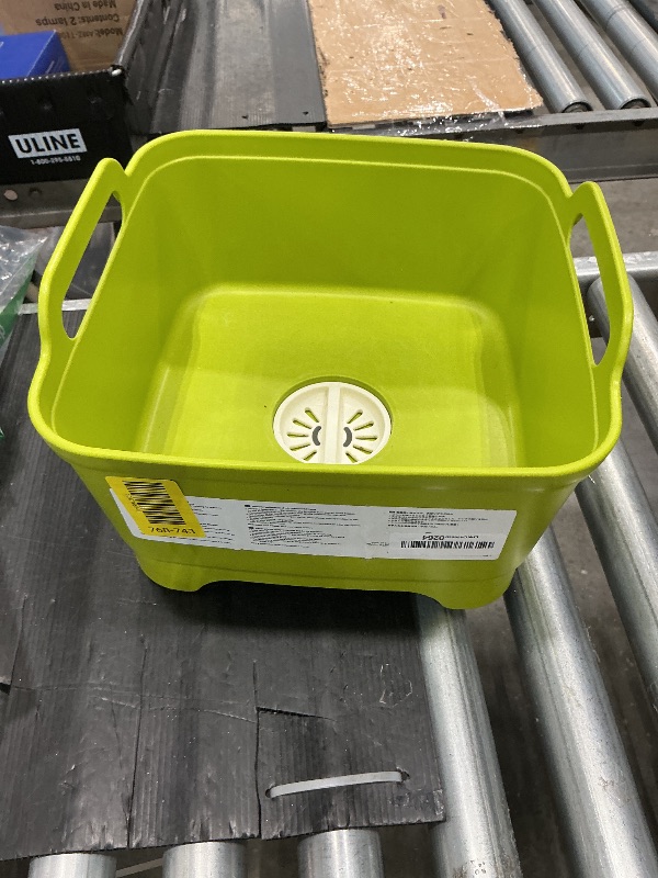 Photo 1 of **ITEM IS DIRTY/or stinks check clerk comments**
Joseph Joseph Wash & Drain Kitchen Dish Tub Wash Basin with Handles and Draining Plug, 9 liters/2.3 Gallons, Stone/Sage Green
