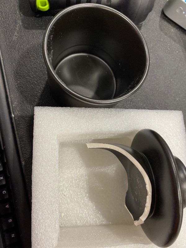 Photo 1 of **MAJOR DAMAGE**
Stoneware Butter Crock with Lid, Ceramic Butter Dish with Water Line, Countertop Butter Keeper, Butter Holder for Countertop, Black