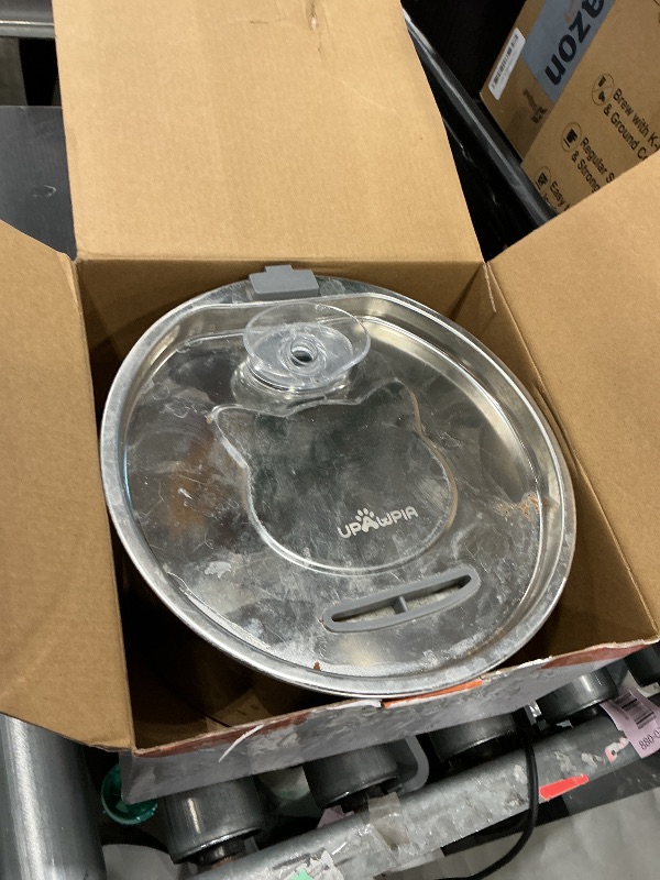 Photo 1 of 108oz/3.2L Stainless Steel Cat Water Fountain with Detachable Tank, Easy to Clean & Assemble, Pet Drinking Dispenser with Quiet Operation & LED Light, Gifts for Cats, Dogs and Small Pets