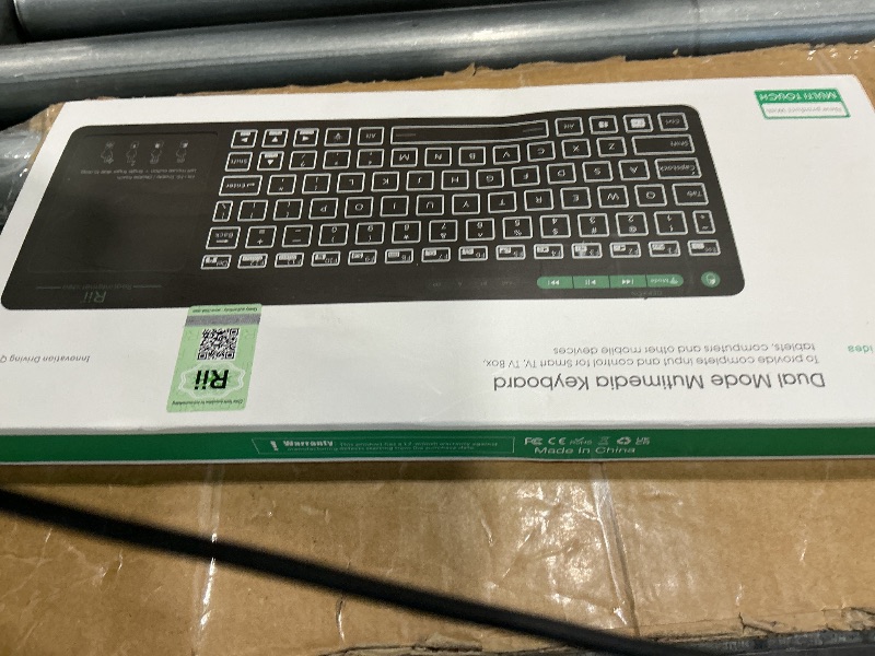 Photo 1 of (Dual Mode) Rii RT518S Wireless and Bluetooth 2-LED Color Backlit Multimedia Keyboard with Multi-Touch Big Size Trackpad,Rechargable Keyboard for Android TV Box,PC,Tablets,Smart TV, HTPC, IPTV,Windows