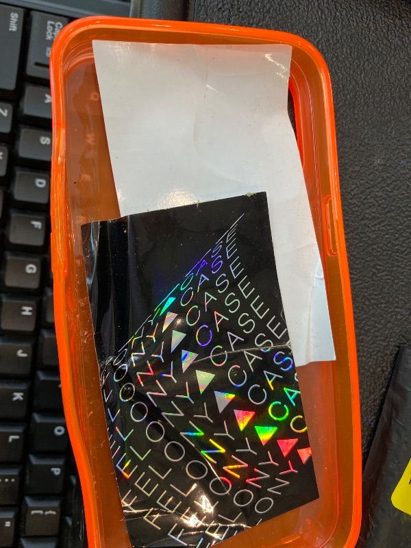 Photo 1 of ***MAJOR DAMAGE*** FELONY CASE - iPhone 14 Pro Max Neon Orange Clear Protective Case, TPU and Polycarbonate Shock-Absorbing Bright Cover - Crack Proof with a Gloss Finish - Full iPhone Protection