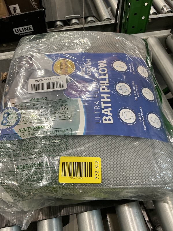 Photo 1 of *MINOR DAMAGE - USED*
Everlasting Comfort Luxury Bath Pillows for Tub with Head and Neck Support - Non-Slip Bathtub Pillow with Suction Cups, Quick-Drying Mesh & Drying Hook - Jacuzzi & Spa Accessories for Women - Gray