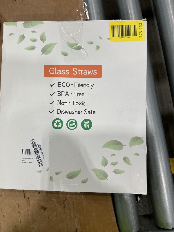 Photo 1 of [22 Pcs] Reusable Glass Straws Shatter Resistant - Size 12"x8mm,9"x8mm,6"x8mm Including 9 Straight and 9 Bent Clear Glass Straws with 4 Cleaning Brush for 20 30 40 oz Tumblers,Cocktail,Coffee,Juice