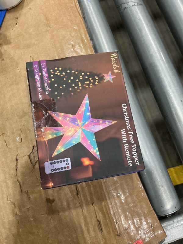 Photo 1 of **UNTESTED**
Christmas Tree Topper?11.8" PET Christmas Tree Star Topper Lighted with Remote Multicolour 20LED Lighted Treetop Decorate for Xmas Decorations Ornaments Holiday Party Indoor Decor