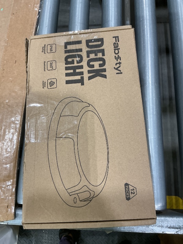 Photo 1 of FabStyl Solar Driveway Lights Dock Light Waterproof 12 Pack, 2 Colors in 1 Outdoor LED Solar Deck Lights, Solar Powered Walk Way Lights Road Marker for Warning Stair Pathway Patio (Warm & Cool)