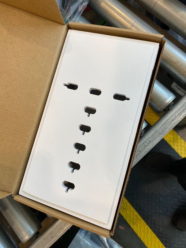 Photo 1 of ***MISSING CABLES*** Pezin & Hulin Multi Charger Station Organizer Rack, Bamboo Cable Management Box, Power Strips and Cord Hider, Nightstand Device Organizer (Include 6 Cables)(No Power Charging Supply) -White