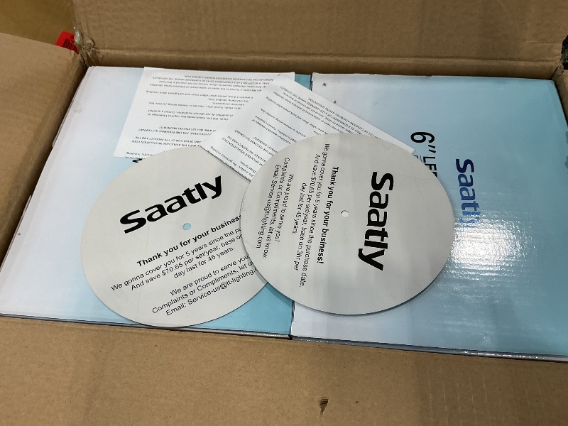 Photo 1 of ***MISSING ONE*** SAATLY 12 Pack 6 Inch Ultra-Thin LED Recessed Ceiling Light with Junction Box, 3000K Warm White Dimmable, 13W 110W Eqv, 850lm High Brightness - ETL and Energy Star Certified