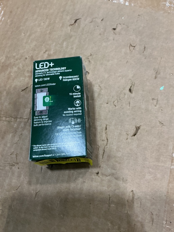 Photo 1 of *USED*
Lutron Maestro LED+ Dimmer Switch for Dimmable LED, Halogen and Incandescent Bulbs, 150W/Single-Pole or Multi-Location, MACL-153M-WH-3, White (3-Pack)