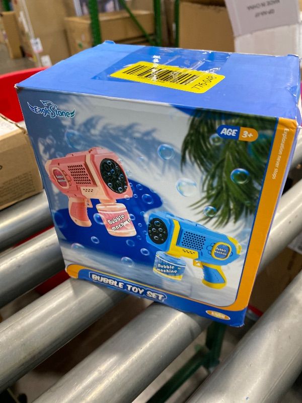 Photo 1 of *USED*
EagleStone 2 Pack Bubble Guns with 4 Bottles Solution, Automatic Bubble Machine Blaster for Kids & Adults – Light Up Summer Toy for Outdoor, Birthday Gifts, Easter, Wedding Party Favor Bubble