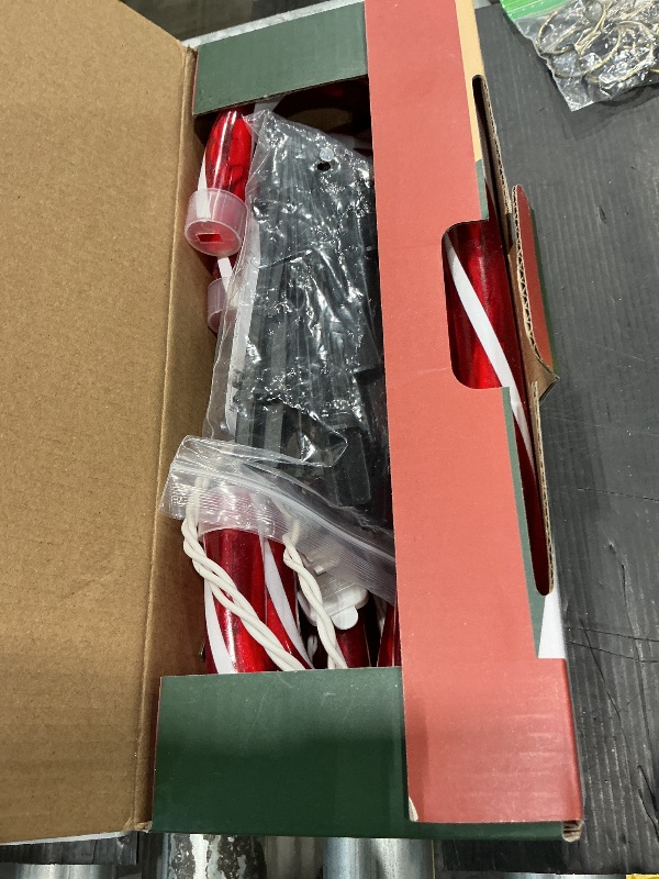 Photo 1 of 10" Christmas Candy Cane Lights (10PCS) for Landscape Decoration,Red & White Pathway Makers Lights (Include Stakes)