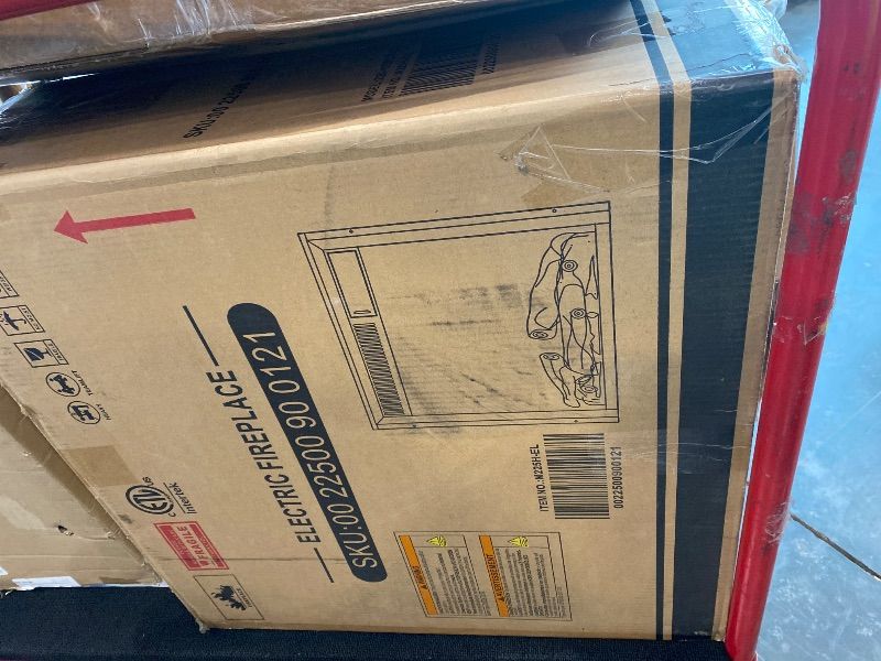 Photo 1 of *PARTIAL SET - ONLY the fireplace*
43 Inch Fireplace TV Stand with Mantel - Electric Fireplace Heater, Wooden Entertainment Center, Adjustable LED Flame, Freestanding (750W/1500W),Cream