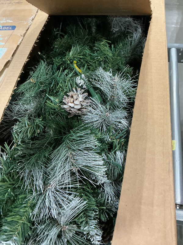 Photo 1 of ***FOR PARTS ONLY - NO RETURNS - SALE FINAL***DWVO Prelit Christmas Tree 6ft with 56 Pine Cones & White Pine Needle, Atificial Tree with 250 LED Lights, Full Green Xmaxs Trees with 946 Metal Hinged Branch Tips & Stand Remote Controlled