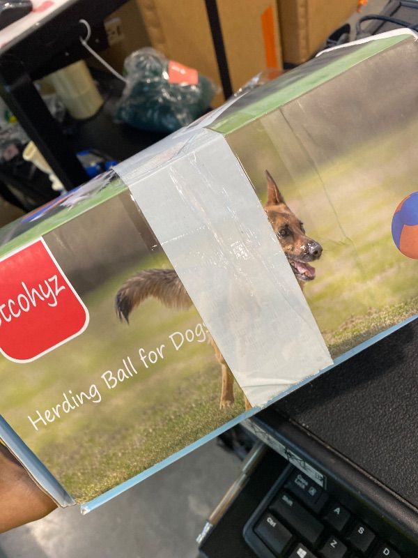 Photo 1 of **MAJOR DAMAGE**
Stcohyz Herding Ball for Dogs, 18'' Durable Waterproof Jolly Ball for Dogs, Dog Training Toy for Medium & Large Breeds, Large Dog Toys for Collie, Australian Shepherd, and All Herding Breeds
