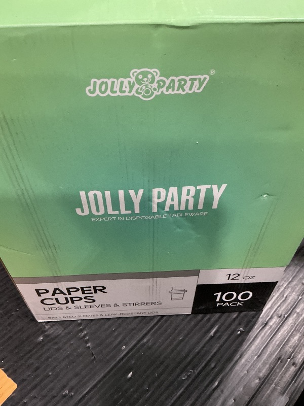 Photo 1 of [100 Pack] 12 oz Paper Coffee Cups, Disposable Paper Coffee Cup with Lids, Sleeves, and Stirrers, Hot/Cold Beverage Drinking Cup for Water, Juice or Tea, Suitable for Home, Shops and Cafes