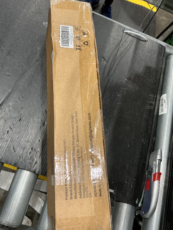 Photo 1 of ***MISSING KNOBS*** KAMANINA Curtain Rods for Windows 48 to 84 Inches, Black Curtain Rod 32 to 86 Inches (2.6-7.1ft), 7/8 Inch Decorative Drapery Rod with Round Finials