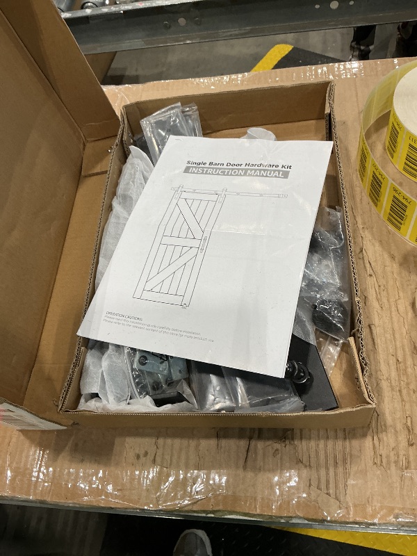 Photo 1 of (Hardware ONLY) 
SMARTSTANDARD 6.8 FT Heavy Duty Sturdy Sliding Barn Door Hardware Kit, Black, (Whole Set Includes 1x Pull Handle Set & 1x Floor Guide) Fit 36"-40" Wide Door Panel (I Shape Hanger)