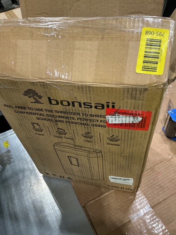 Photo 1 of *UNTESTED*
Bonsaii 10-Sheet Cross Cut Paper Shredder, 5.5 Gal Home Office Heavy Duty Shredder for Credit Card, Staple, Clip with Transparent Window(C209-D)