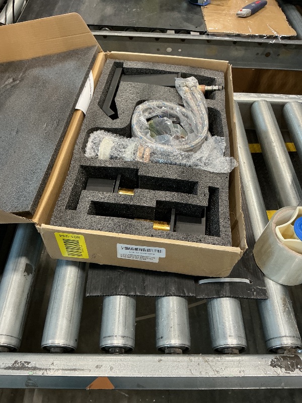 Photo 1 of *MINOR DAMAGE - USED*
Kyatinsal LED Bathroom Sink Faucet 3 Hole, Matte Black Waterfall Bathroom Faucets, 8 Inch Widespread Modern Bathroom Sink with Pop up Drain and Supply Hose Assembly