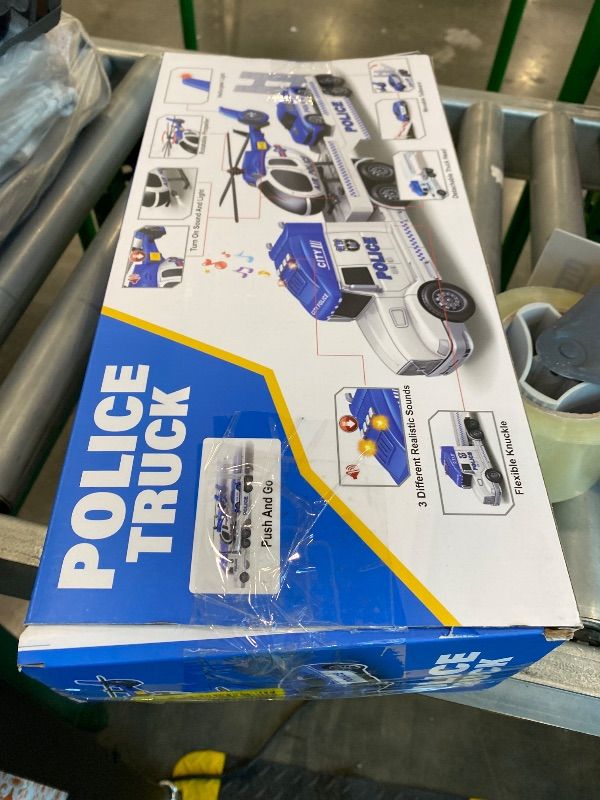 Photo 1 of *MINOR DAMAGE - USED*
SpringFlower 3 4 5 Boy Toddlers Toys, Extra Large Police Truck Toys with Racing Car and Helicopter, 3 in 1 Police Car Toy Birthday Gifts for 3 4 5 6 Year Old Boys Toddlers Girls