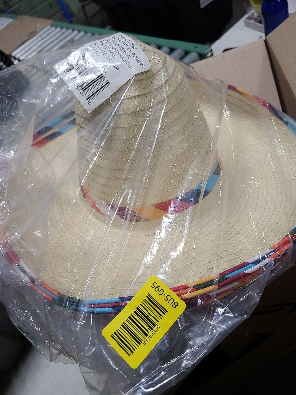 Photo 1 of 20" Adult Sombrero Hat with Mexican Serape (12 Pieces) Tan