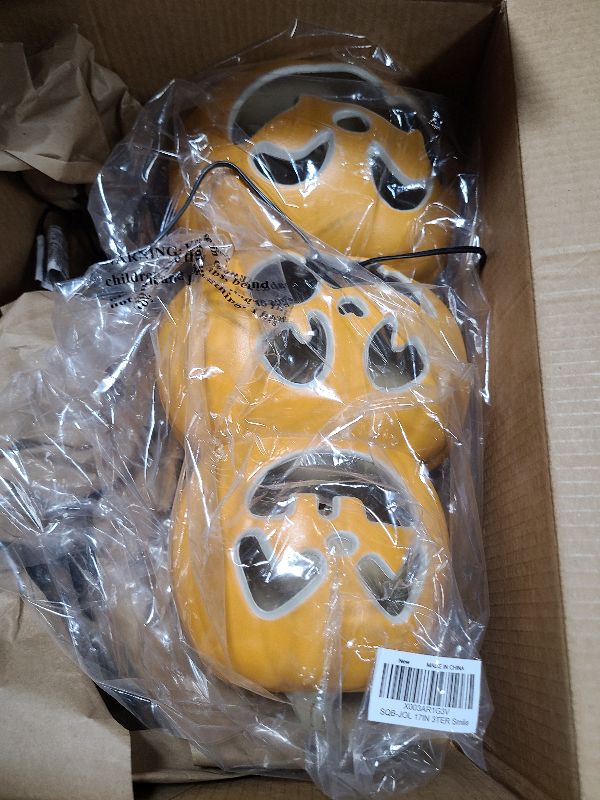 Photo 1 of 17" Halloween Pumpkin Lantern - Light Up Pumpkins with Unique 3 Tiers Design - Lightened Large Pumpkin with Waterproof ETL Certified Cord Plug and 2 Safety Fuse - 17 Inch