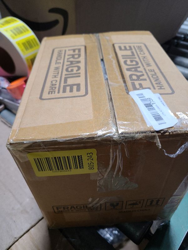 Photo 1 of 20 Oz Drinking Glasses with Bamboo Lids and Glass Straw - 6 Pcs Glass Cups Beer Ice Coffee Glasses Cute Aesthetic Cup Great for Coffee Bar Accessories Include 2 Cleaning Brushes