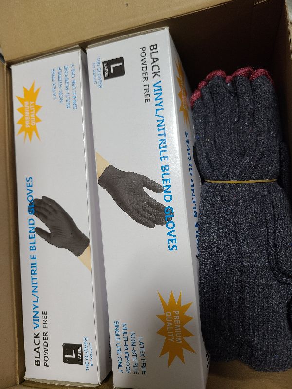 Photo 1 of 200 Pcs Black Disposable BBQ Nitrile Gloves with 4 Pairs Cotton Liners Grilling Cooking Cleaning Gloves for Smoker Meat(X-Large,Black, Dark Gray)