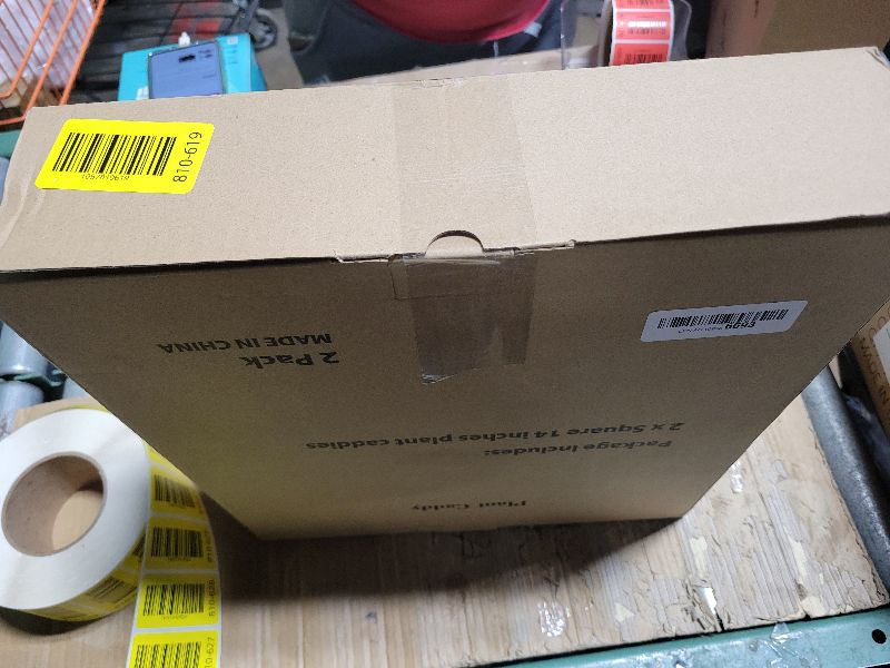 Photo 1 of 2 Pack Plant Stand with Wheels, 14" Rolling Plant Stand 264 LBS Heavy Duty Wooden Square Plant Caddy with Metal 360° Lockable Caster Wheels for Outdoor Indoor Large Plant Pots, Flower Pot, Patio