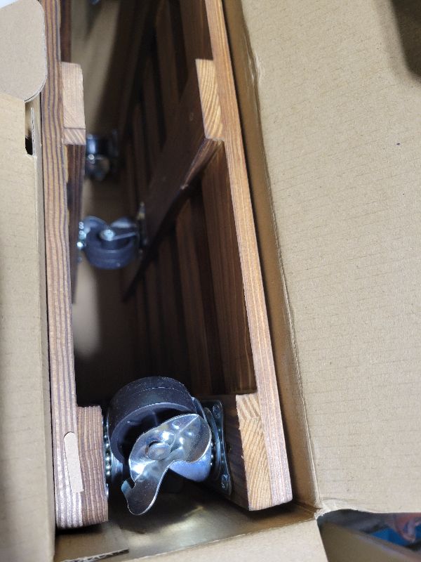 Photo 1 of 2 Pack Plant Stand with Wheels, 14" Rolling Plant Stand 264 LBS Heavy Duty Wooden Square Plant Caddy with Metal 360° Lockable Caster Wheels for Outdoor Indoor Large Plant Pots, Flower Pot, Patio