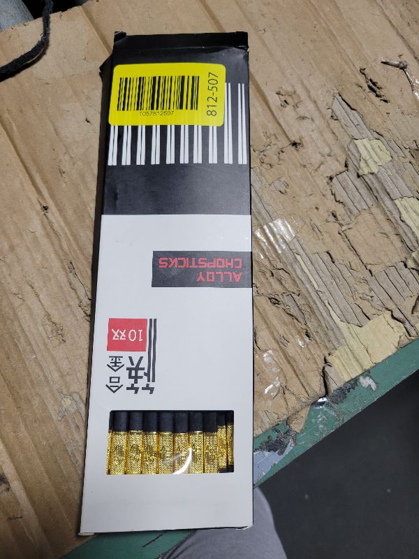 Photo 1 of 10 Pairs Non-Slip Fiberglass Chopsticks, Reusable Chopsticks Gift Set Dishwasher Safe, Easy to Use and Clean, Square Lightweight for Home Kitchen, Hotel, Restaurant Dining Tools, Black and Gold