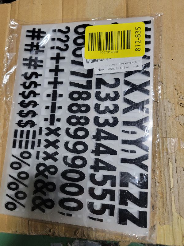 Photo 1 of 1 Inch Iron on Letters and Numbers,Iron on Vinyl Letters with A-Z Heat Transfer Letters 0-9 Iron on Numbers PU Alphabet Stickers for Clothing T-Shirt DIY Craft,Black White (4 Sheets, Black)