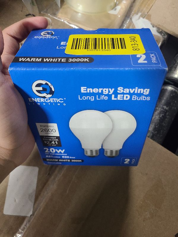 Photo 1 of 2 Pack 150 Watt Equivalent LED Bulb, Dimmable Super Bright Light Bulb 2600LM, Warm White 3000K, A21 LED Light Bulb, E26 Standard Base, UL Listed, Damp Rated, LED Bulb for Living Room Bedroom Home