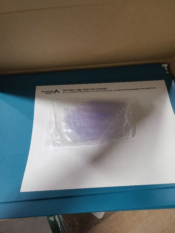 Photo 1 of 25 Blue Summit Supplies Colored Hanging File Folders Legal Size, 9.5" x 14.75", Legal Size Hanging File Folders for Filing Cabinet with Plastic Tabs and Inserts, Assorted Jewel Tone Colors, 11pt Paper