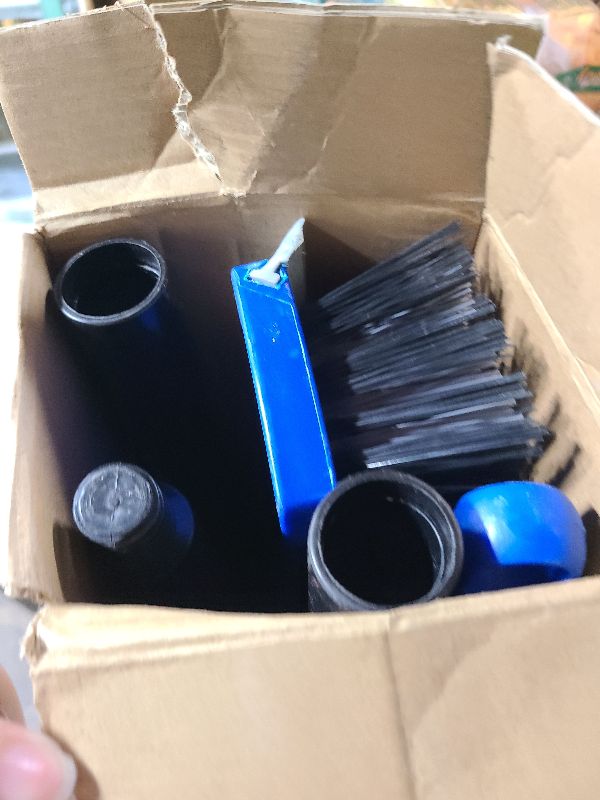 Photo 1 of 16 Inch Push Broom Outdoor 2 in 1 with Rubber Squeegee and Stiff Bristle Deck Brush 58" Long Handle for Deck Patio Garage Warehouse Driveway Concrete Floor Cleaning Scrubbing(Blue)