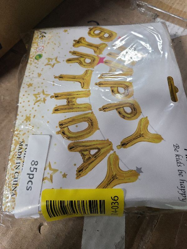 Photo 1 of [85 PCS] 16" Foil Personalized Name Happy Birthday Balloons Letters, Mylar Aluminum Custom Name and Age Letter Balloons, 2 Sets A- Z & 0-9 for Birthday Party Graduation, Mother's Day Event (Gold)