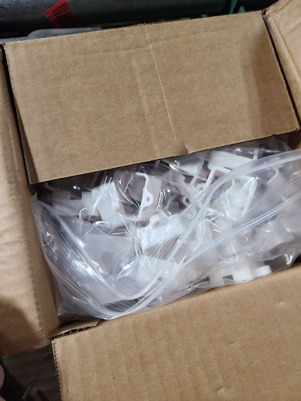 Photo 1 of 100 Pcs White Mounting Brackets, Light Clips W/Screws, Fits Govee RGBIC LED Permanent Outdoor LED Lights Non-Pro/Original H705, Elite Version H805, for Various Surfaces like Wood, Steel Siding etc