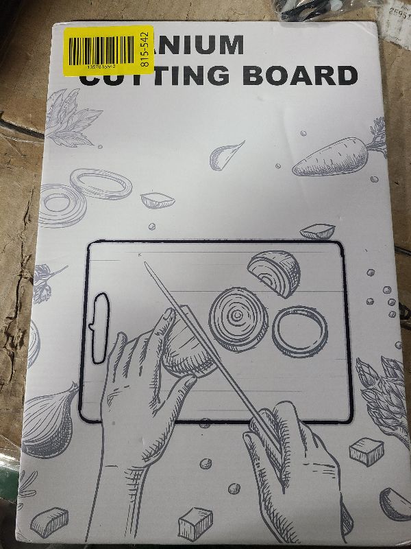 Photo 1 of 100% Titanium Cutting Board for Kitchen - Dishwasher Safe Chopping Boards with Handle, Reversible Charcuterie Board for Home Counter Outdoor Camping Housewarming Gifts for Women (13 x 9.1)