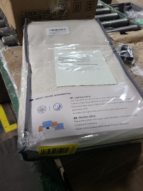 Photo 1 of 100% Blackout Shield Linen Blackout Curtains for Bedroom 108 Inches Long, Back Tab/Rod Pocket Living Room Drapes, Thermal Insulated Blackout Curtains 2 Panels Set, 50" W x 108" L,Cream