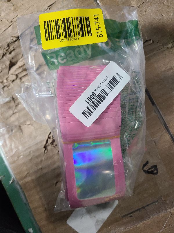 Photo 1 of 100 Pack Holographic Bags, Resealable Bags Packaging Bag with Clear Window Resealable Odor Foil Pouch for Food Storage, Lipgloss&Jewelry Lash Packaging(Pink, 2.4 x 3.9 Inch)