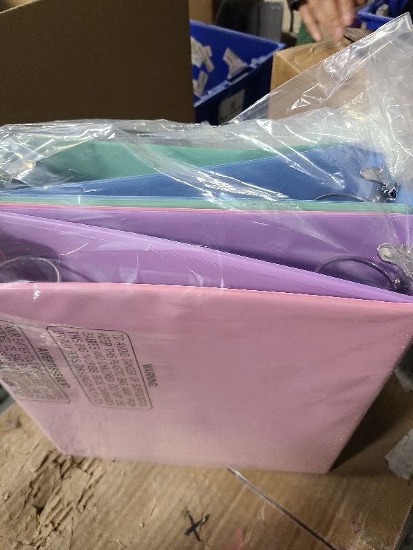 Photo 1 of 2 Inch Binders 3 Ring 4 Pack, PVC Free View Binder (Fits 8.5" x 11" Letter Size Papers), Perfect for School & Office Supplies, Pastel Colors