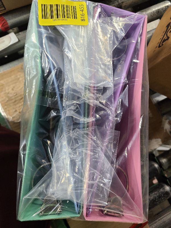 Photo 1 of 2 Inch Binders 3 Ring 4 Pack, PVC Free View Binder (Fits 8.5" x 11" Letter Size Papers), Perfect for School & Office Supplies, Pastel Colors