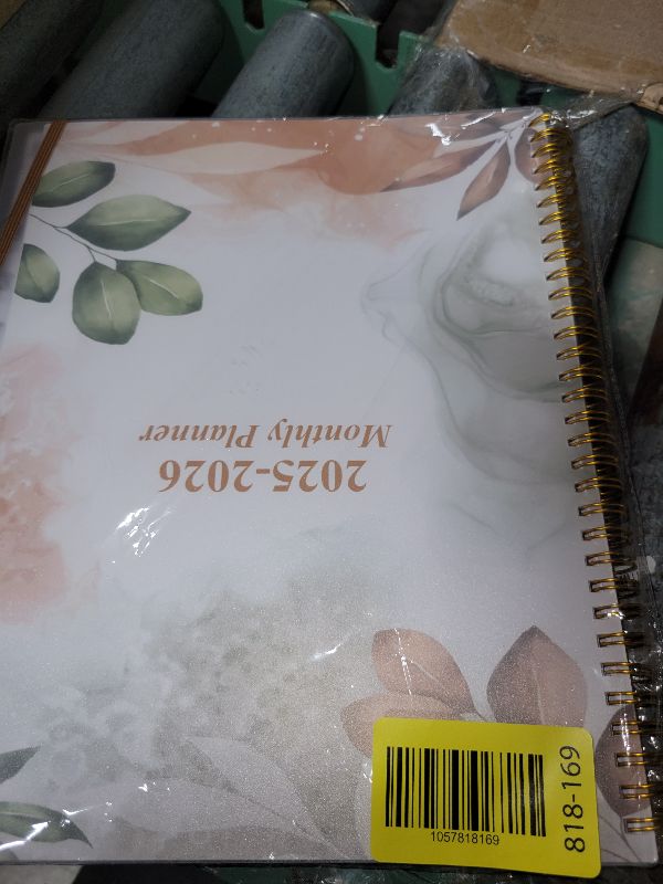 Photo 1 of 2025-2026 Monthly Planner - 18 Monthly Calendar, October 2025 - December 2026, Two Pages Per Month, 9" x11" Planner with Tabs, Inner Pocket, Rose Leaf
